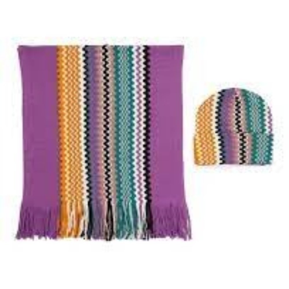 NWT Missoni Made In Italy Beanie  Hat & Scarf Set For Women's 1055tm